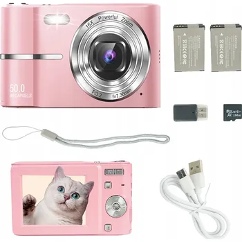 IP kamera Digitální fotoaparát 4K 48 MP s 2,7" displejem, růžový