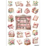 MINIMEE Papírové samolepky v aršíku A5 Srdce v knihách