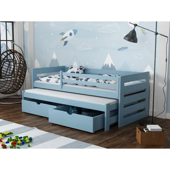 Dětská postel Dětská postel s přistýlkou Jola Barva dřeva: Modrá, Rozměry: 80x180