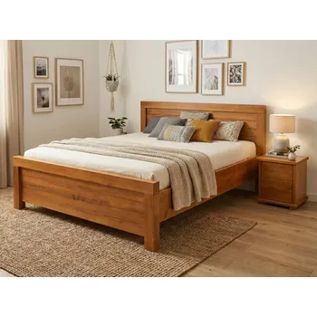 Postel Zvýšená manželská postel MEGA SUPRA Rozměr: 140x200, Odstín: Olše