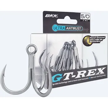 Rybářský háček Spinningové háčky s protihrotem BKK GT REX 5 ks