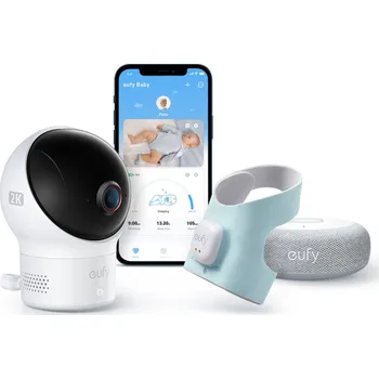 chůvička Eufy Dětská chůvička s chytrou ponožkou Anker S340, 2K modrá