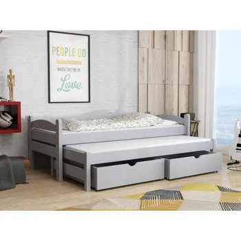 Dětská postel Dětská postel s přistýlkou Olek 2 Barva dřeva: Šedá, Rozměry: 80x180