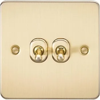 Knightsbridge 10AX 2G 2-cestný přepínač – kartáčovaná mosaz