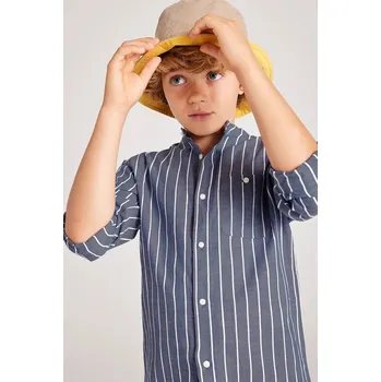 Chlapecká košile Dětská bavlněná košile Mayoral 6141.7B.Junior.PPYA modrá 55X, vel. 172