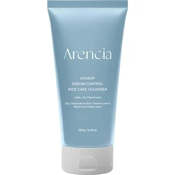 Čistící gel Arencia – Hyssop Sebum Control Rice Cake Cleanser – Čisticí pěna s yzopem a rýží pro regulaci kožního mazu – 150 ml
