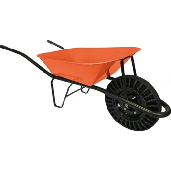 Kolečko Kolečkárna Tlumačov Stavební kolečko s oranžovou korbou 60L, bantamové kolo (tvrdé)
