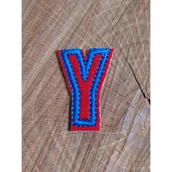 Textilní nažehlovací páska Nažehlovačka písmeno Y barva červeno modrá