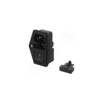 Elektrická zásuvka Konektor napájecí AC zásuvka vidlice 10A 250VAC IEC 60320