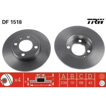 Brzdový kotouč Brzdový kotouč LUCAS DF1518