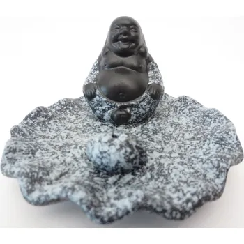 Vonná tyčinka Mani Bhadra Mani Bhadra Stojánek na vonné tyčinky Černý čínský Buddha modrý Lotos