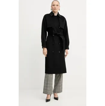 Dámský kabát Kabát s vlnou Silvian Heach GONZALEZ GPA25162CP černá 99X, vel. 42