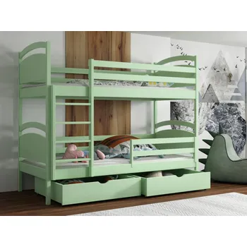 Dětská postel Patrová postel Mája Barva dřeva: Zelená, Rozměry: 80x180