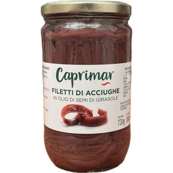 konzervovaná ryba CAPRIMAR sardelové filety ve slunečnicovém oleji 720 g