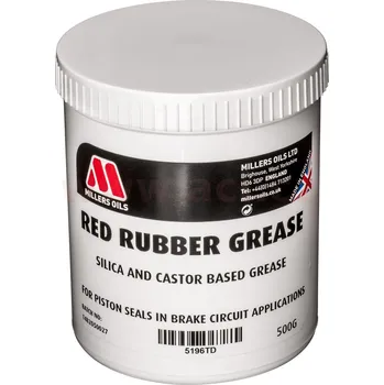 Plastické mazivo MILLERS OILS vazelína na rostlinné bázi pro kontakt s gumou Red Rubber Grease 500g