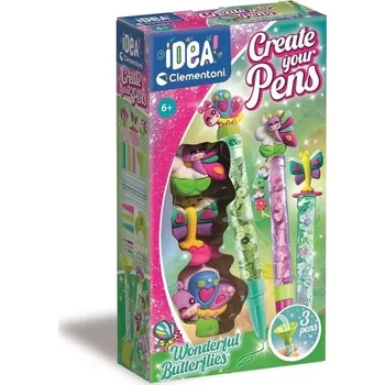 kreativní sada Clementoni Idea Your Pen Creations Butterfly - Sada per s motýlími doplňky - Sada na výrobu