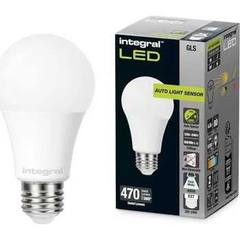 Stojací lampa Integrovaná LED žárovka GLS E27 s nestmívatelnou žárovkou z matného skla se senzorem soumraku | LED