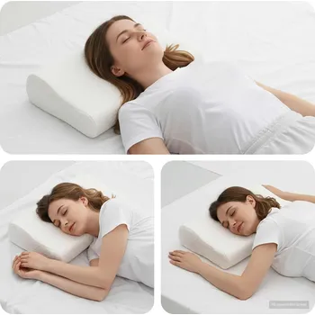 Spací polštář Jednobarevný Bílá 50 x 30 x 10,5 cm