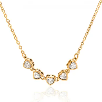 Náhrdelník ELENYS Heartline Chain – pozlacený náhrdelník 18K žluté zlato Délka: 41+5 cm / max. 46 cm