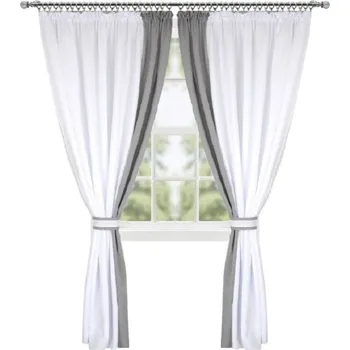 Fliying Závěsy Antonie bílá-šedá 2x190x250 cm