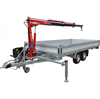 Přívěs k motorovému vozidlu ALASPRO AHB 2700kg - 4500x2100mm - valníkový přívěs s hydraulickou rukou Maxilift ML150.3
