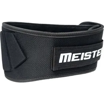 Fitness rukavice Vzpěračský opasek Meister 6" s tvarovaným neoprenem a zádovou oporou - černý - malý/střední