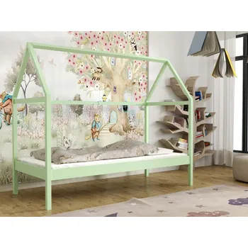 Dětská postel Dětská domečková postel Nicea Barva dřeva: Zelená, Rozměry: 80x180