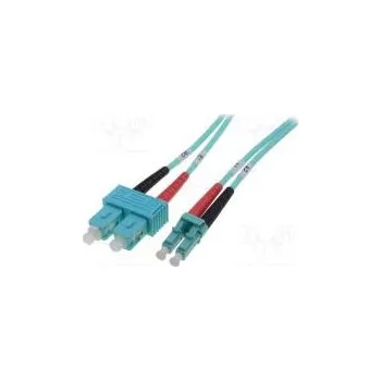 Světlovodný patch cord OM3 LC/UPC,SC/UPC 1m LSZH tyrkysová