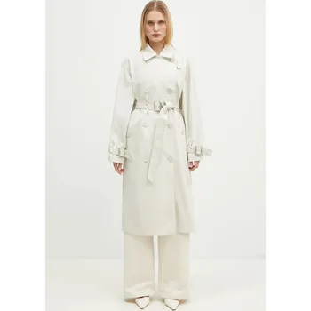 Dámský kabát Bavlněný trenčkot Lacoste, XS, béžová, 01X