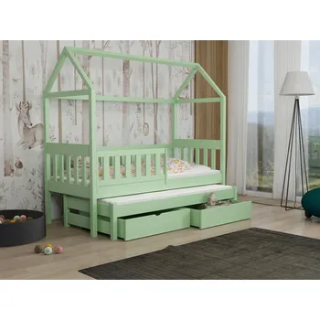 Dětská postel Dětská postel s přistýlkou Revo Barva dřeva: Zelená, Rozměry: 80x180