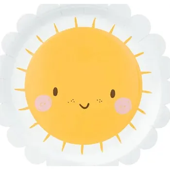 PartyDeco Papírové talíře sluníčka 18 cm 6ks