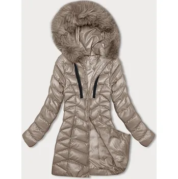 Béžová dámská zimní bunda (5M3139-62) odstíny béžové XL (42)