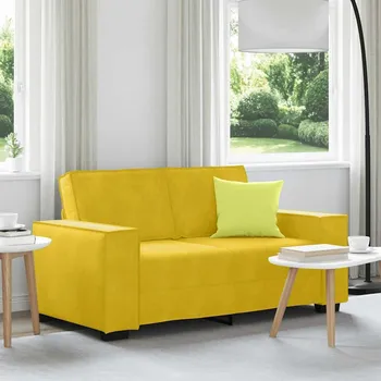 Pohovka vidaXL 2místná pohovka 120 cm samet [4105015] Barva: Žlutá