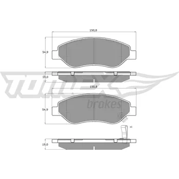Brzdová destička Sada brzdových destiček, kotoučová brzda TOMEX TX 14-61
