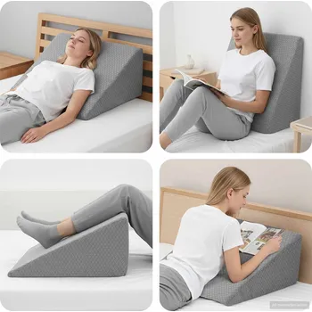 Bytový textil Polštář na nohy Jednobarevný Šedá 60 x 50 x 30 cm