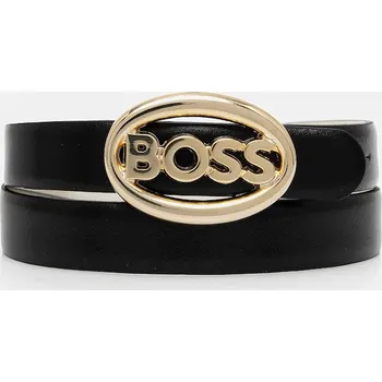 Opasek Oboustranný kožený pásek BOSS BOSS_Icon_Ov_Sr20_pp 50553376 černá 99X, vel. 80