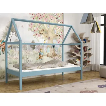 Dětská postel Dětská domečková postel Nicea Barva dřeva: Modrá, Rozměry: 80x180