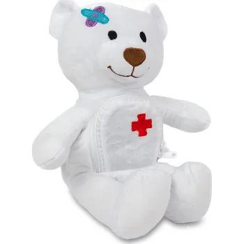 plyšák Sleep Well Medvěd doktor s kapsou 30 cm bílý