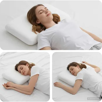 Bytový textil Spací polštář Jednobarevný Bílá 50 x 30 x 10,5 cm