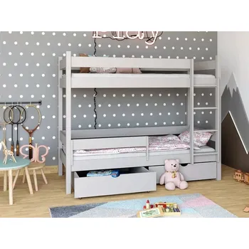 Dětská postel Patrová postel s úložným prostorem Elegant Barva dřeva: Šedá, Rozměry: 80x180