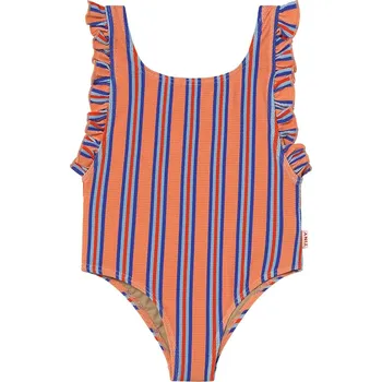 Dámské oblečení Jednodílné dětské plavky Tinycottons STRIPES SWIMSUIT SS25.277 oranžová 20X, vel. 98