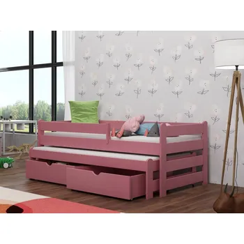 Dětská postel Dětská postel s přistýlkou Alex Barva dřeva: Růžová, Rozměry: 80x180