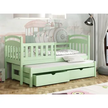 Dětská postel Dětská postel s přistýlkou Kubuš 2 Barva dřeva: Zelená, Rozměry: 80x180