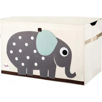 Úložný box Krabička na hračky 3 Sprouts Slon, uzavíratelný, 37x62x39 cm