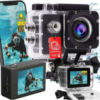 IP kamera SPORTOVNÍ KAMERA FULL HD Wi-Fi VODOTĚSNÁ 30M UPEVNĚNÍ DRŽÁKY PRO GO LCD