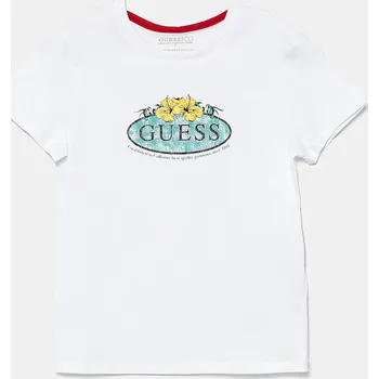 Dětská móda Dětské bavlněné tričko Guess L5GI19.K8HM4.PPYA bílá 00X, vel. 122-125