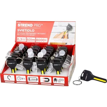 Svítilna 24 ks Svietidlo Strend Pro Keychain, kľúčenka, prívesok, s magnetom, LED 60 lm, 75x30 mm, Sellbox 2