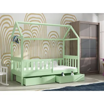 Dětská postel Dětská postel s úložným prostorem Marcela Barva dřeva: Zelená, Rozměry: 90x200