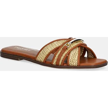 Dámské pantofle Pantofle Twinset 251TGT020.00057 hnědá 82X, EUR 40