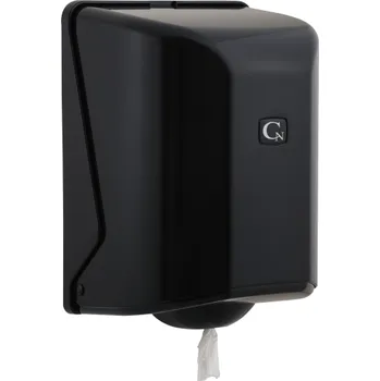 Zásobník na papírové ručníky BASIC zásobník ručníků s perforací v roli černý (Nástěnný zásobník na papírové ručníky v roli o rozměru : pr. 20x20cm&amp;nbsp; odvíjené středem přes průvlak.)